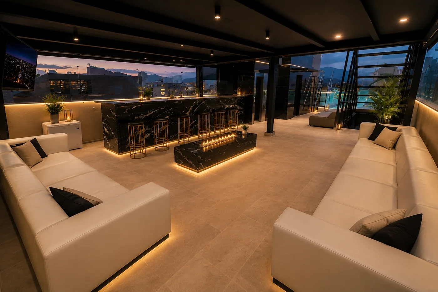Penthouse Collection rooftop bar and lounge